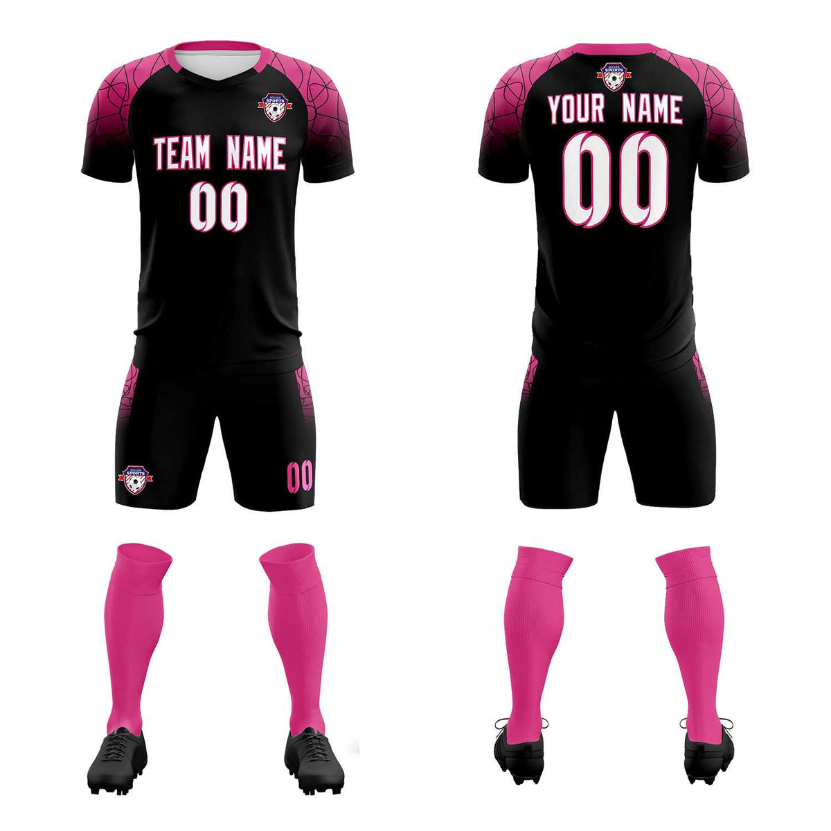Custom Black Classic Soccer Training Sets Jersey For Adults/Kids