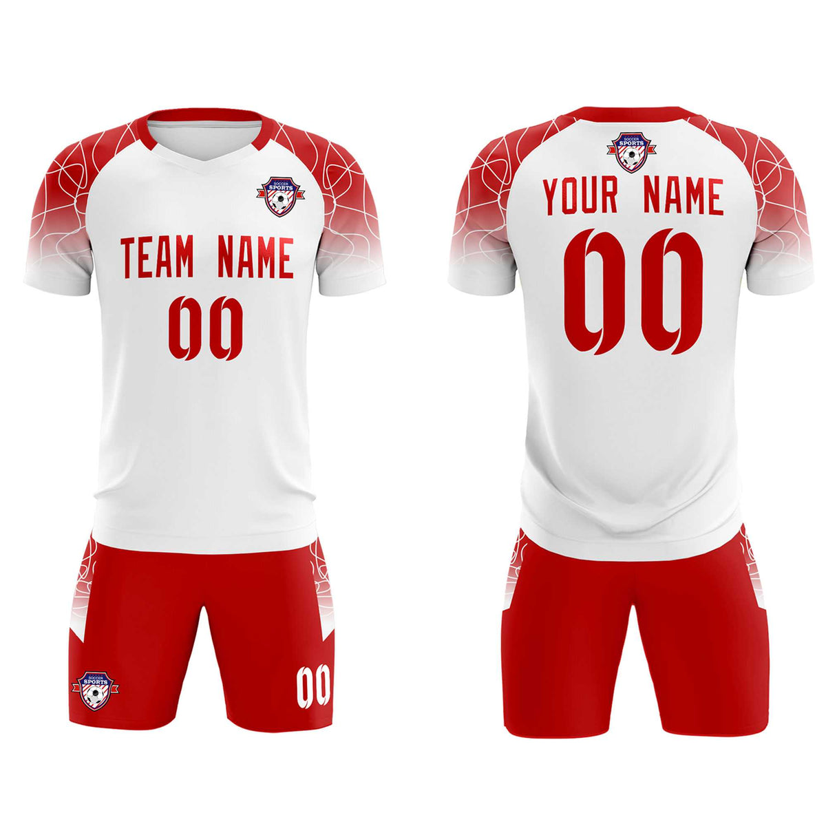 Custom White Classic Soccer Training Sets Jersey For Adults/Kids