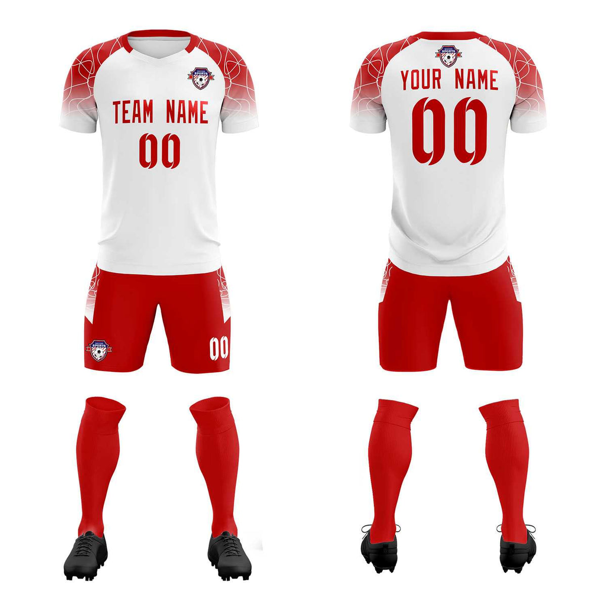 Custom White Classic Soccer Training Sets Jersey For Adults/Kids