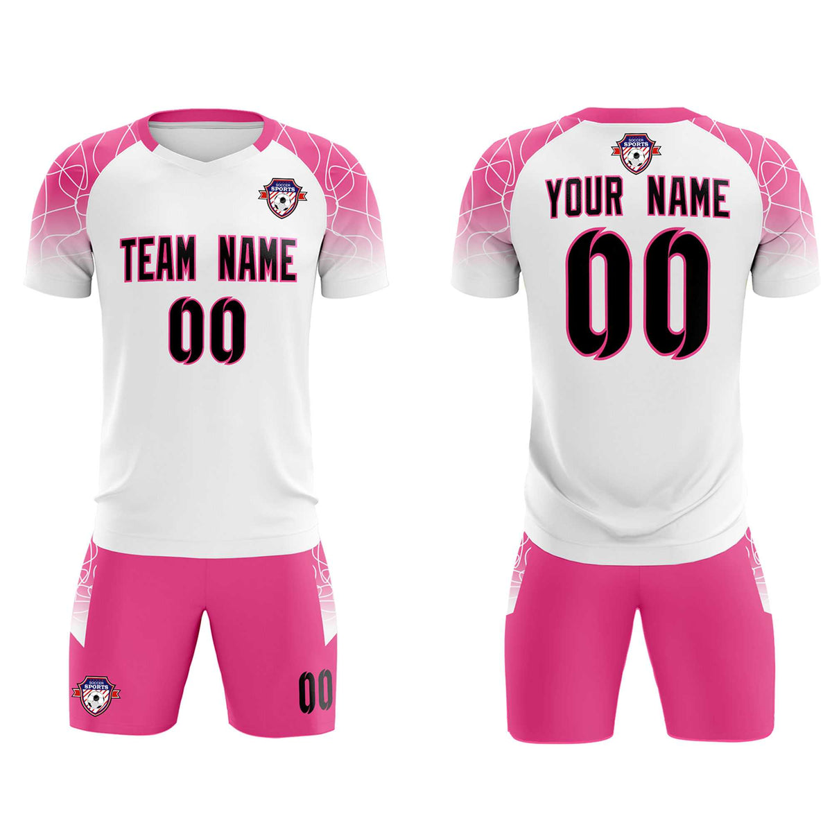 Custom White Classic Soccer Training Sets Jersey For Adults/Kids