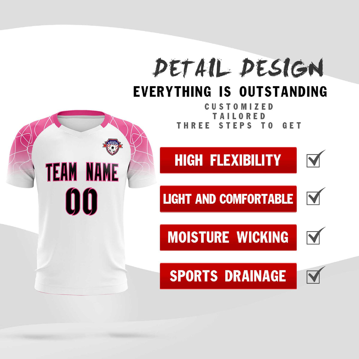 Custom White Classic Soccer Training Sets Jersey For Adults/Kids