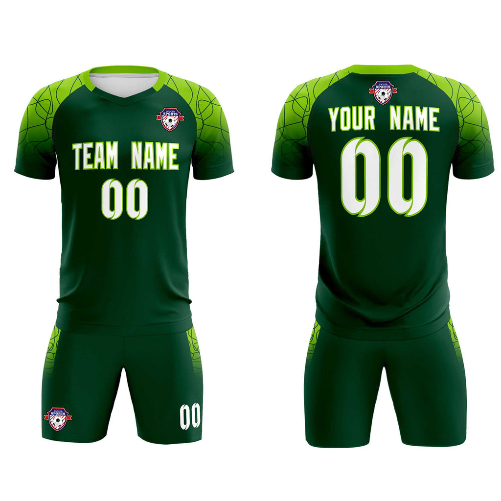 Custom Green Classic Soccer Training Sets Jersey For Adults/Kids