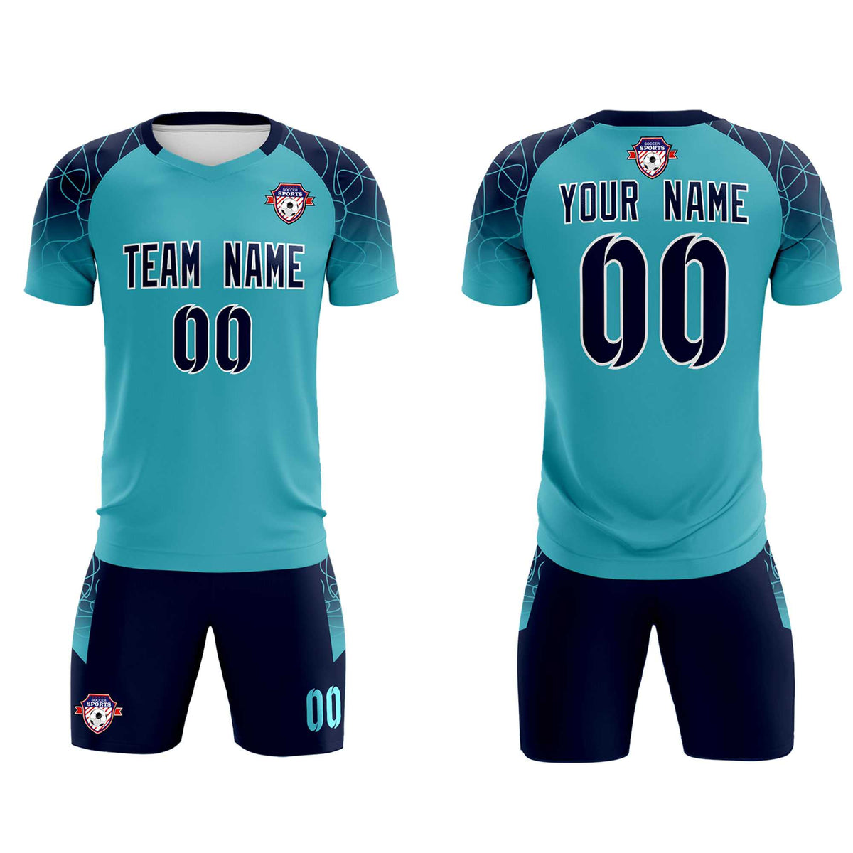 Custom Sky Blue Classic Soccer Training Sets Jersey For Adults/Kids