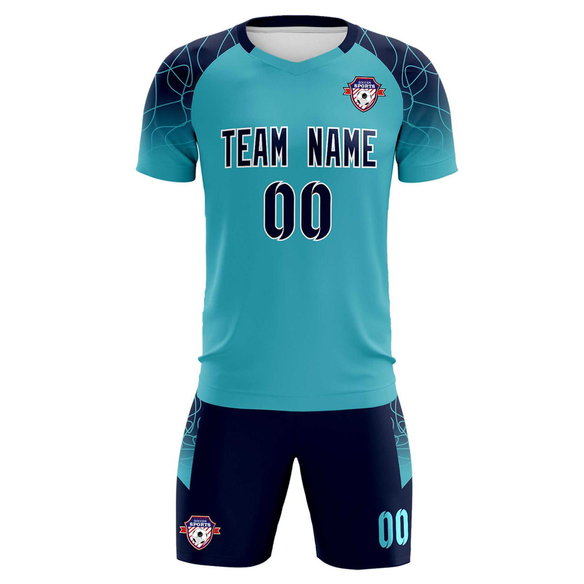 Custom Sky Blue Classic Soccer Training Sets Jersey For Adults/Kids