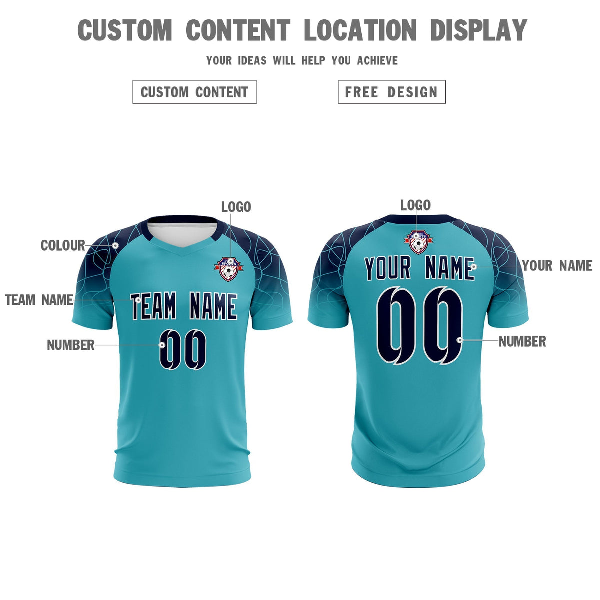 Custom Sky Blue Classic Soccer Training Sets Jersey For Adults/Kids