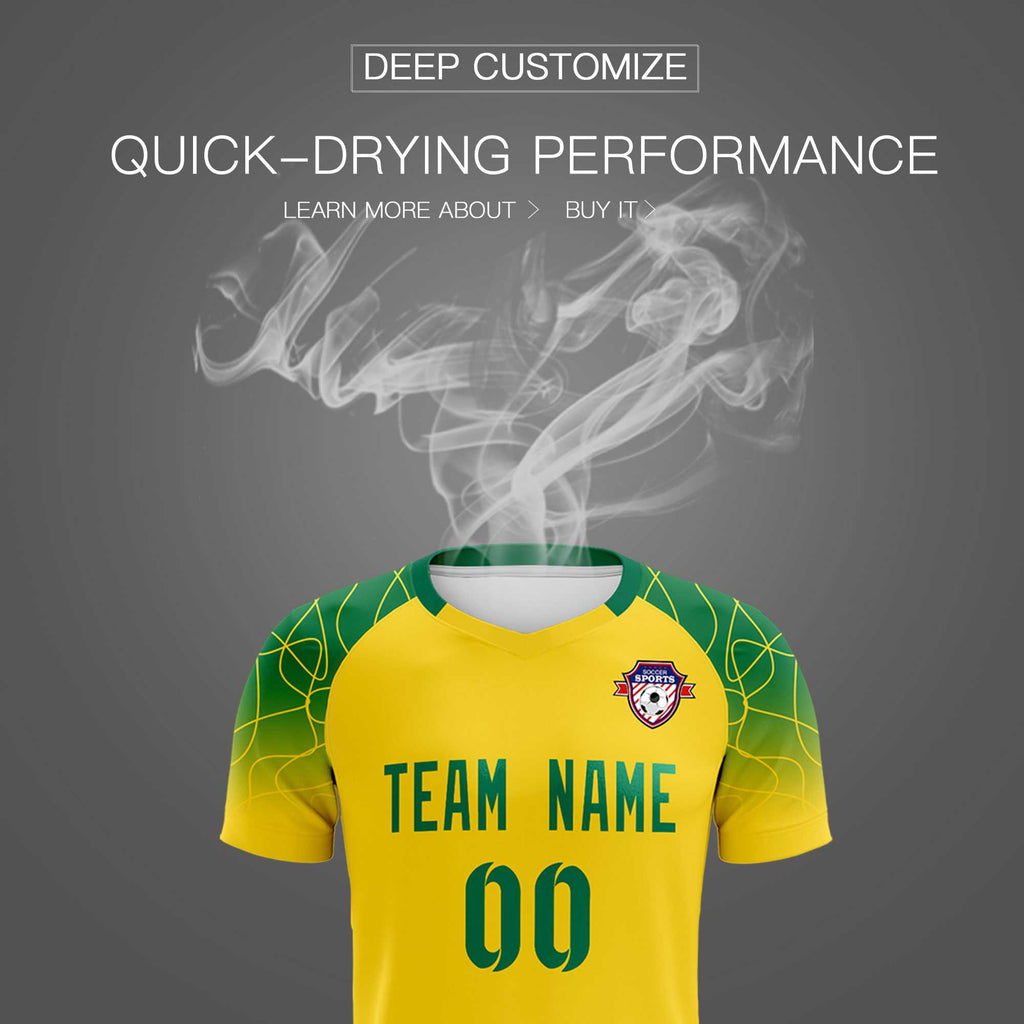 Custom Gold Classic Soccer Training Sets Jersey For Adults/Kids