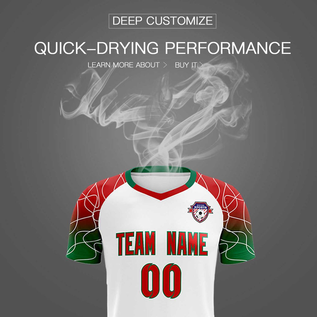 Custom White Classic Soccer Training Sets Jersey For Adults/Kids