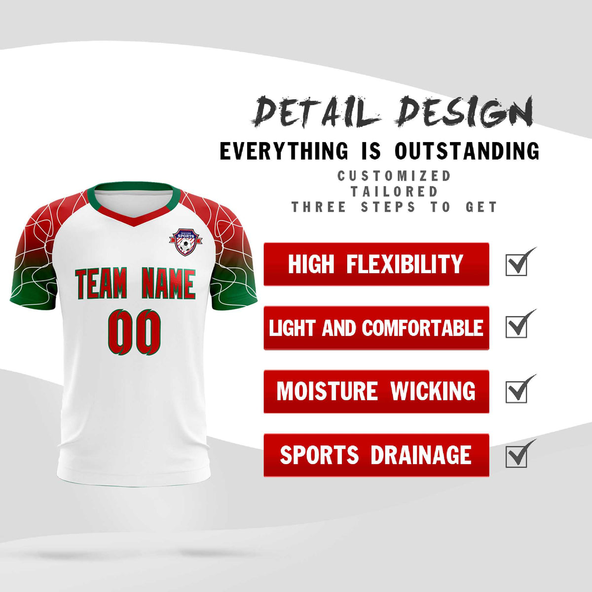 Custom White Classic Soccer Training Sets Jersey For Adults/Kids