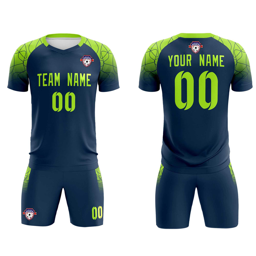 Custom Midnight Blue Classic Soccer Training Sets Jersey For Adults/Kids