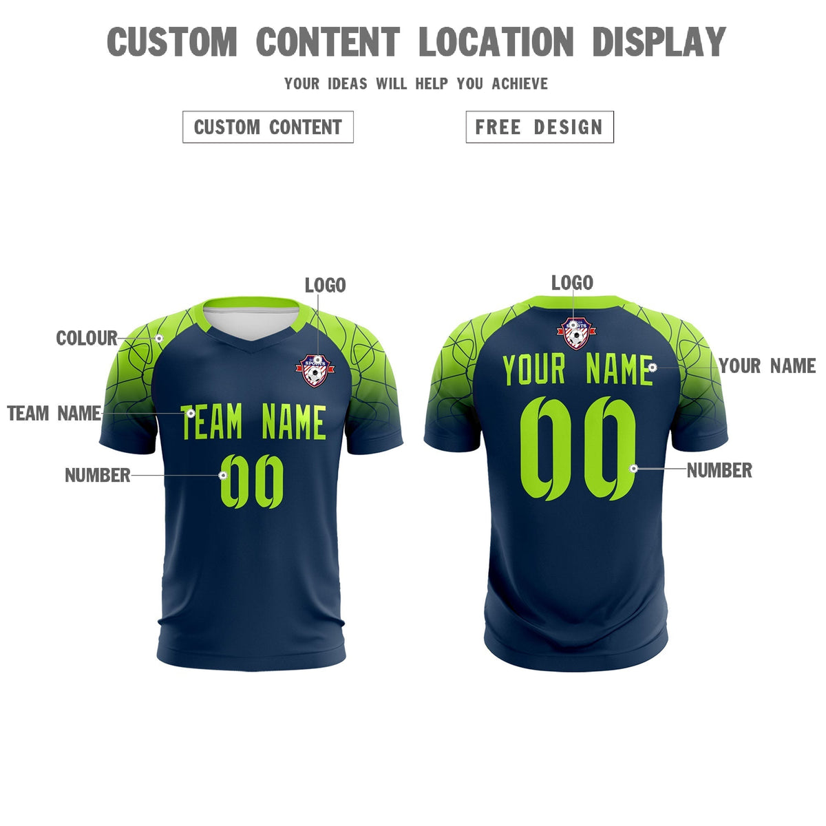 Custom Midnight Blue Classic Soccer Training Sets Jersey For Adults/Kids
