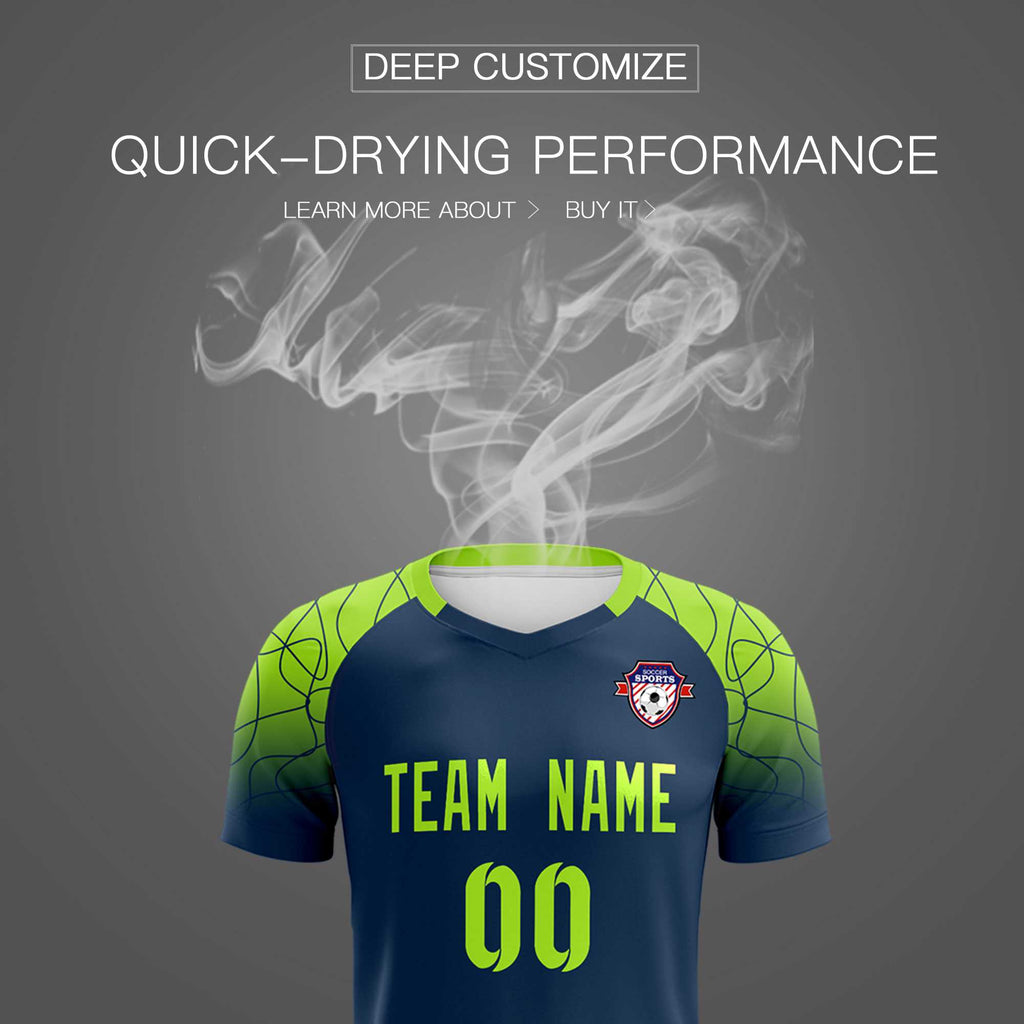 Custom Midnight Blue Classic Soccer Training Sets Jersey For Adults/Kids