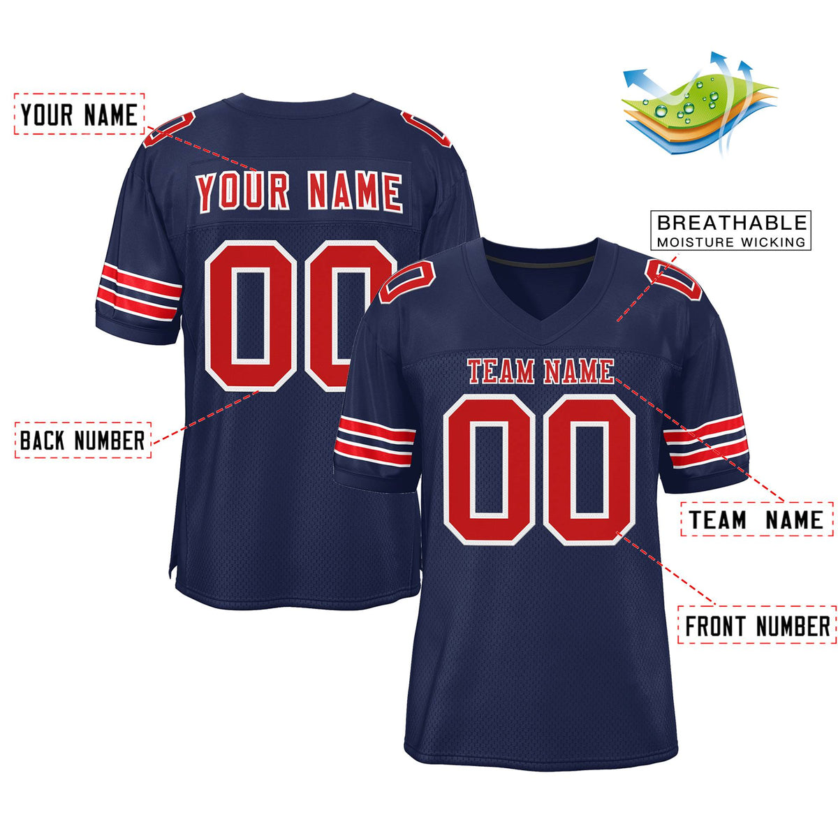 Custom Football Jersey for Men Women Youth Personalized Practice Shirts