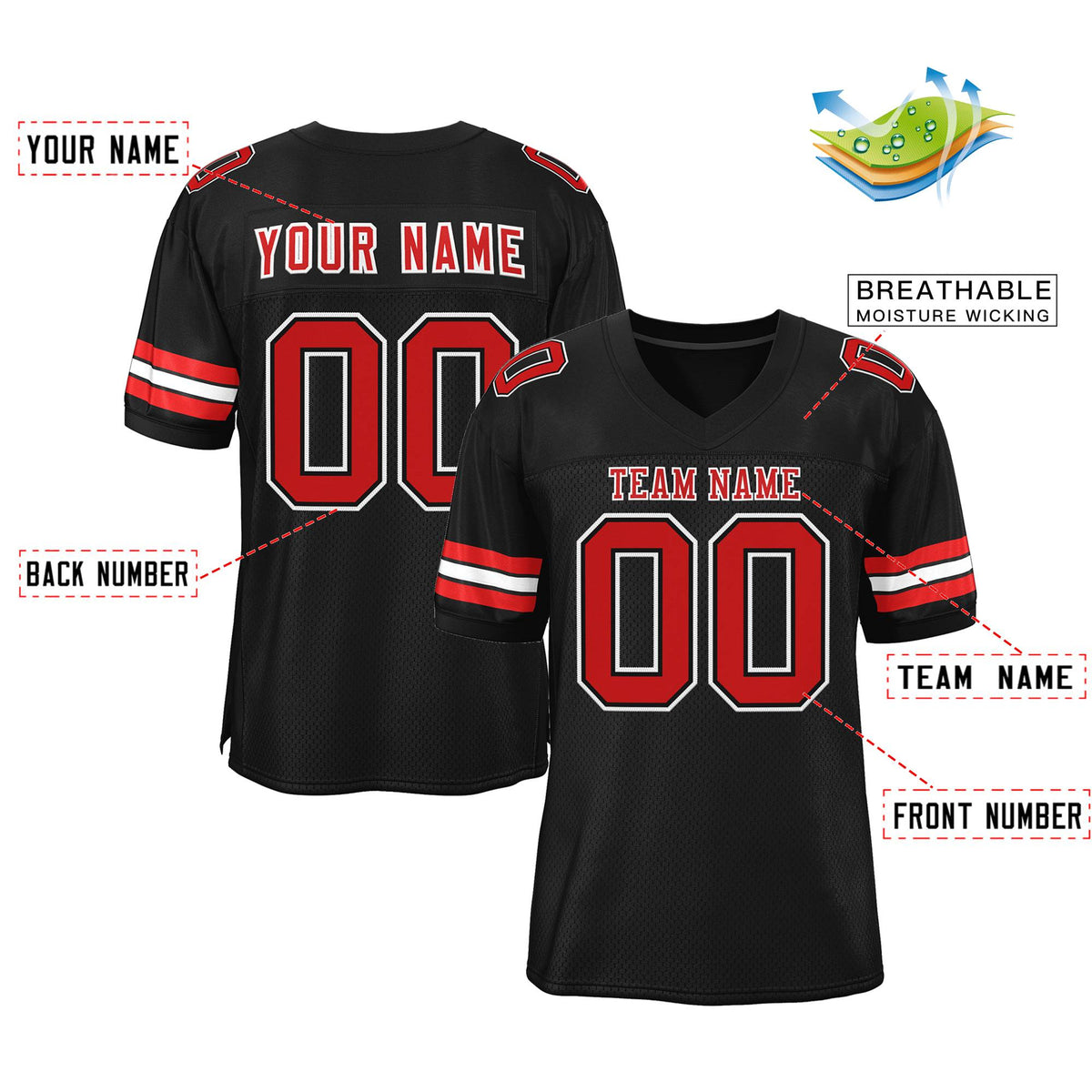 Custom Football Jersey for Men Women Youth Personalized Practice Shirts