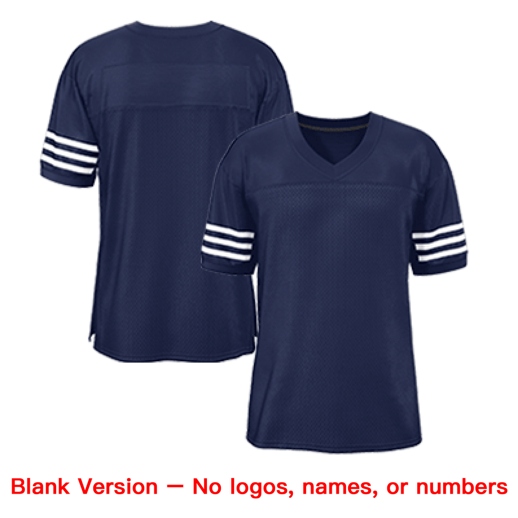 Custom Navy White Classic Style Mesh Authentic Football Jersey