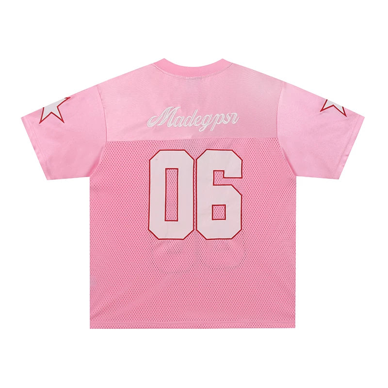 Pink #06 Football Jersey Shirt – Retro Sportswear Style