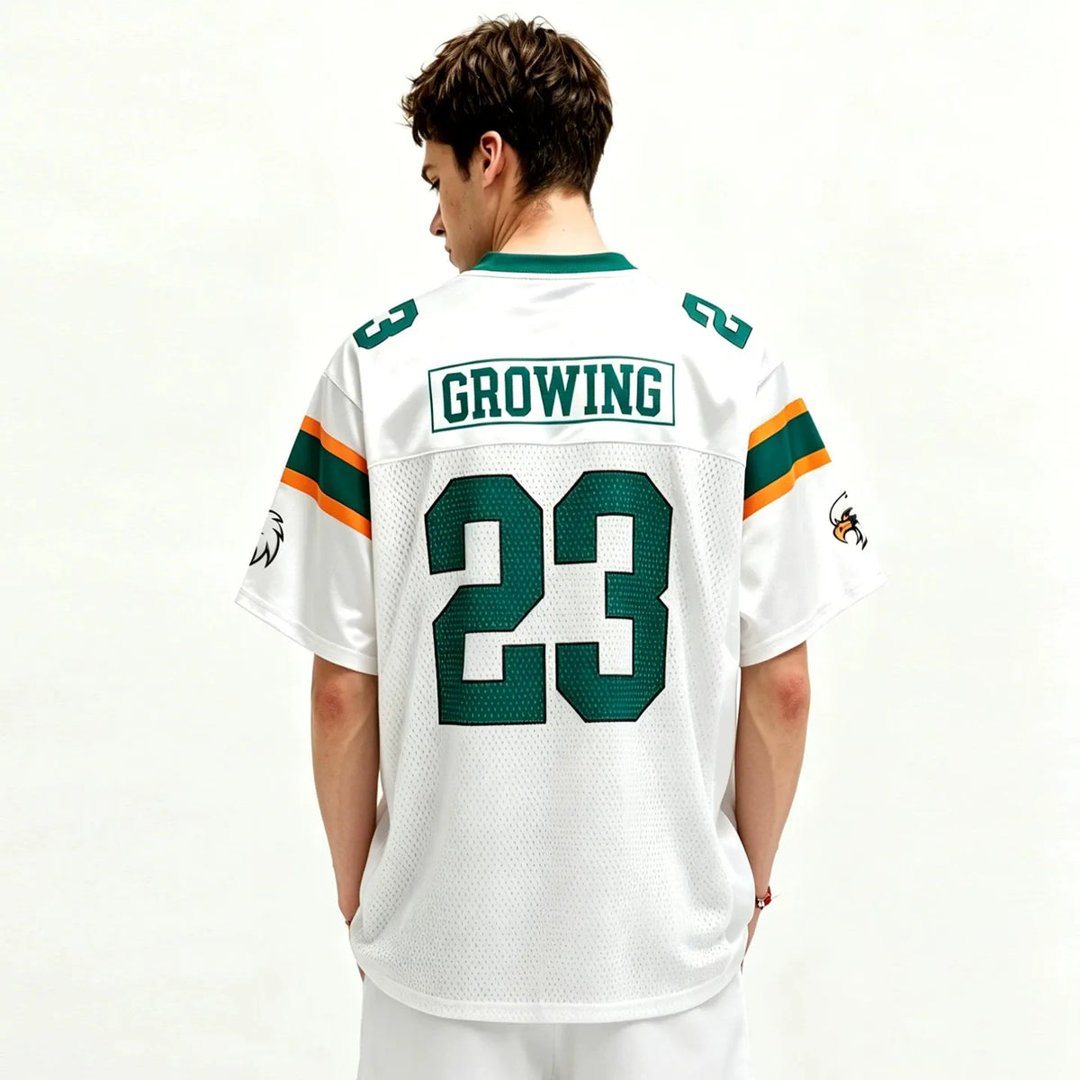 White  #23 Football Jersey Shirt – Retro Sportswear Style