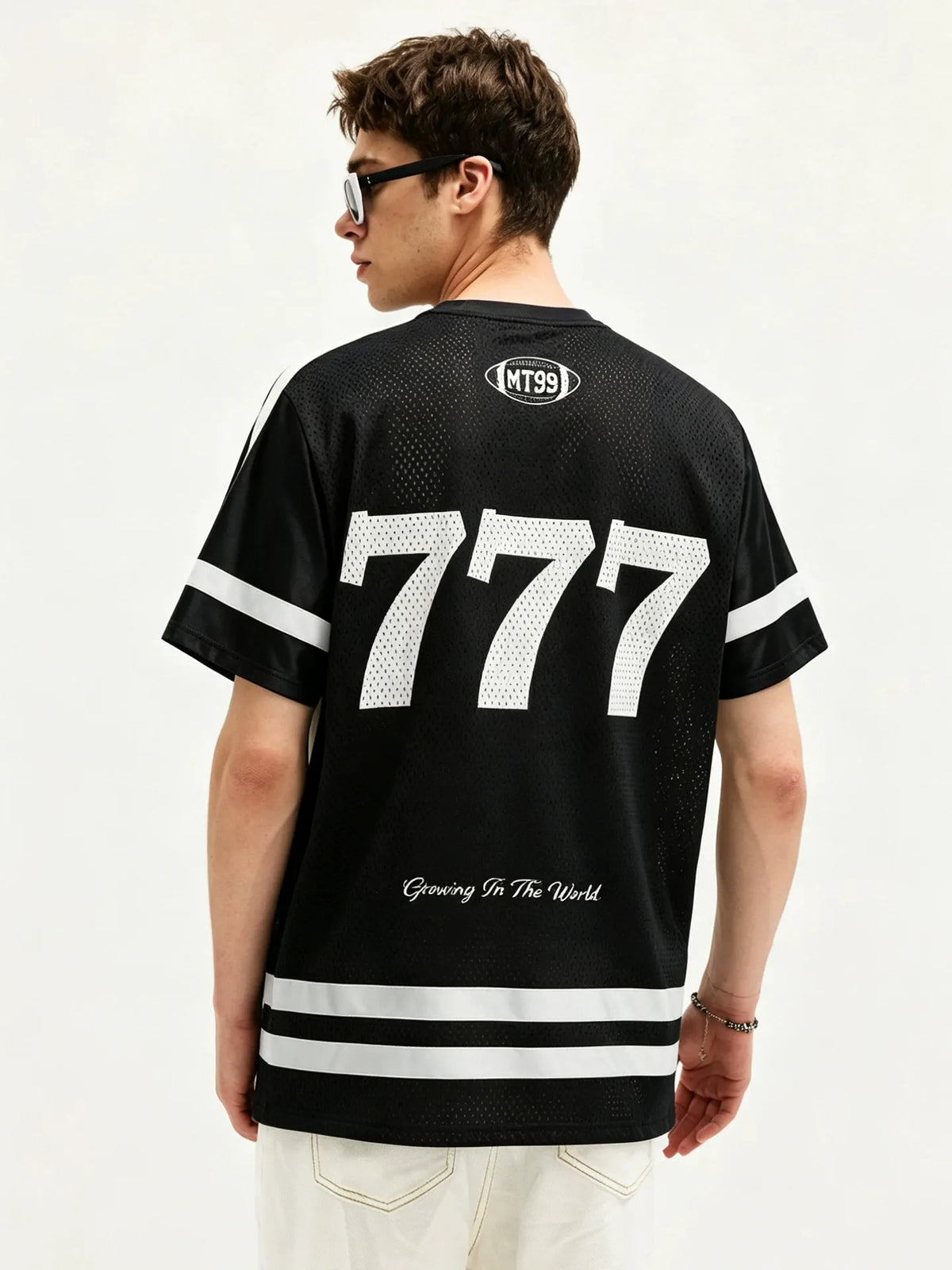Black #777 Football Jersey Shirt – Retro Sportswear Style