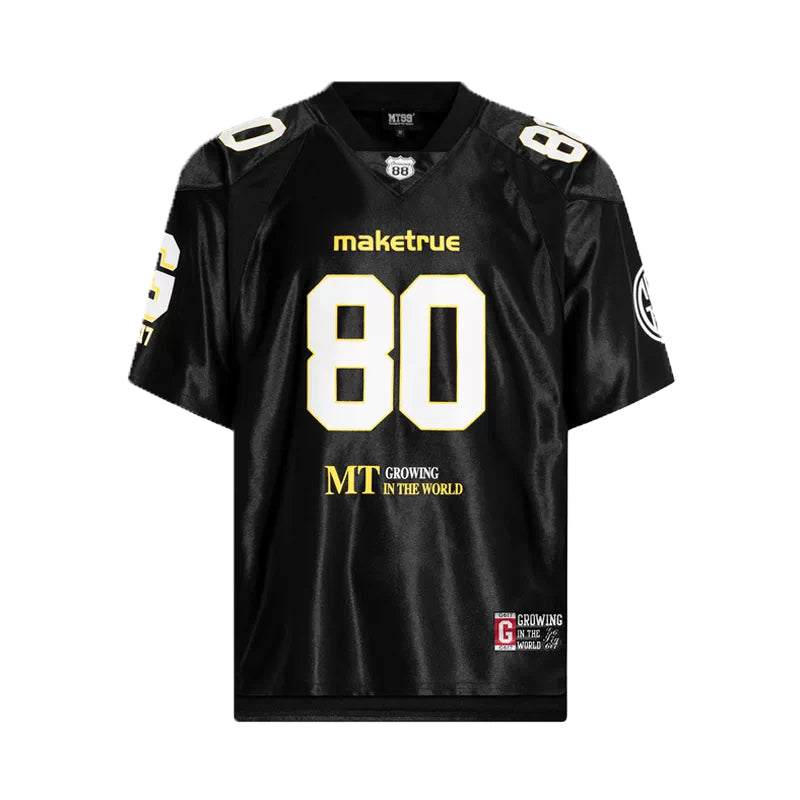 Black #80 Football Jersey Shirt – Retro Sportswear Style