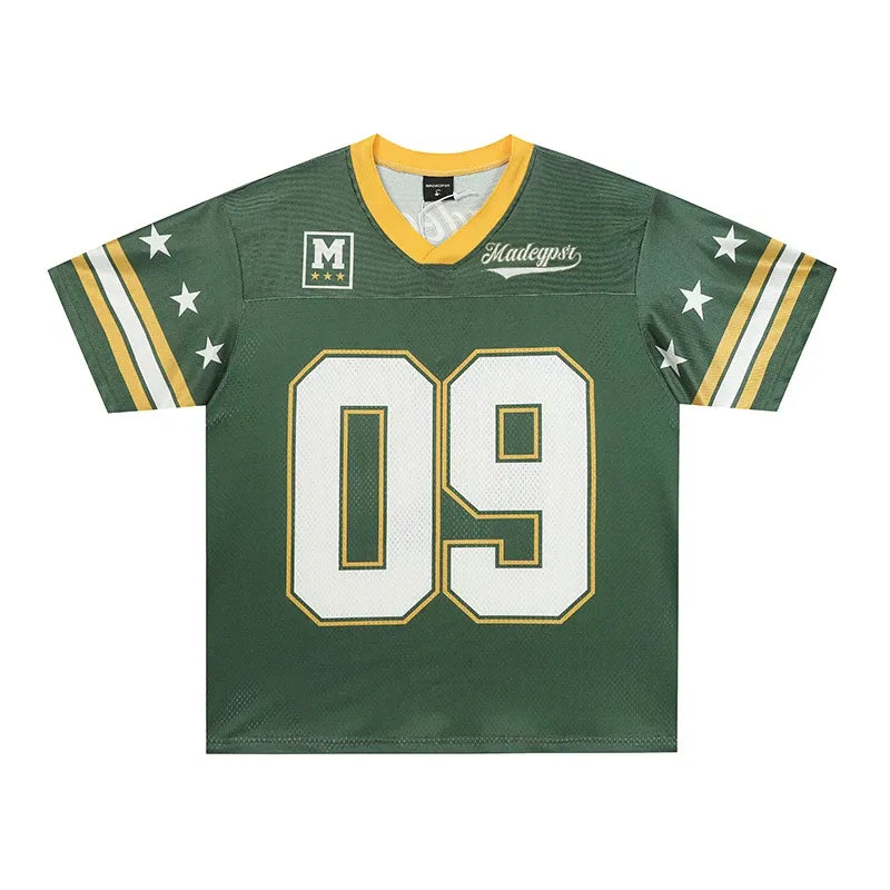 Green #09 Football Jersey Shirt – Retro Sportswear Style