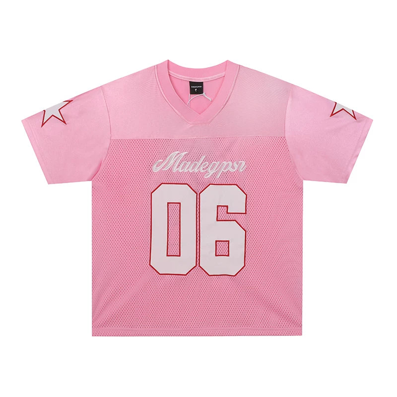Pink #06 Football Jersey Shirt – Retro Sportswear Style