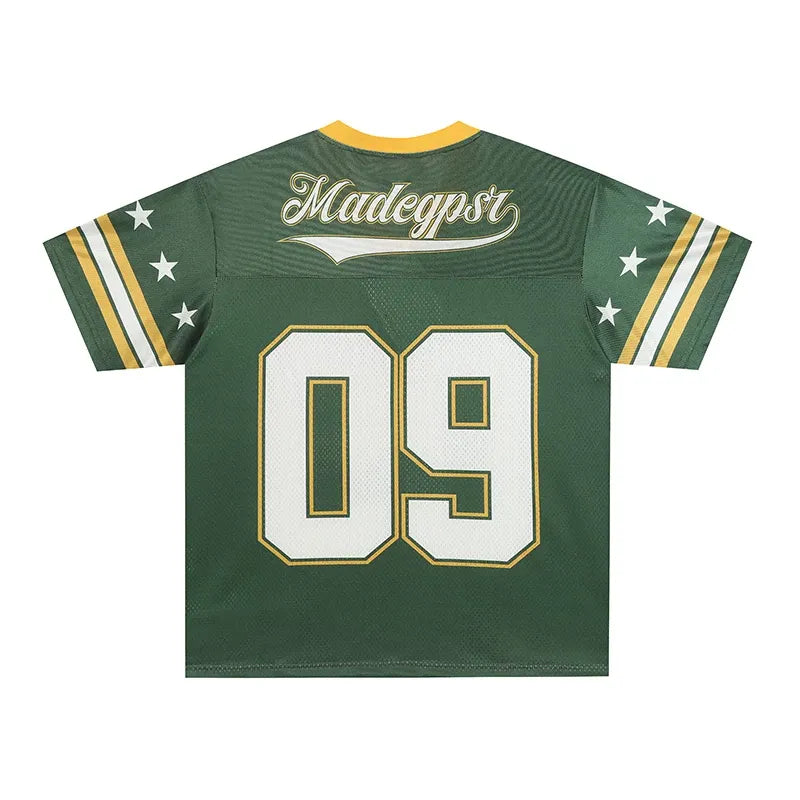 Green #09 Football Jersey Shirt – Retro Sportswear Style