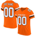 Custom Orange White-Black Classic Style Mesh Authentic Football Jersey