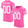 Custom Pink White Classic Style Mesh Authentic Football Jersey