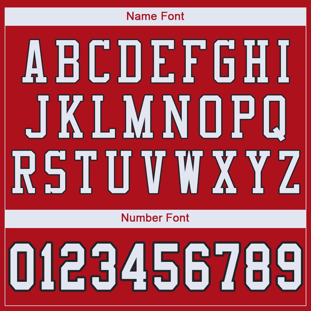 Custom Red White-Black Classic Style Mesh Authentic Football Jersey