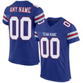 Custom Royal White-Red Classic Style Mesh Authentic Football Jersey